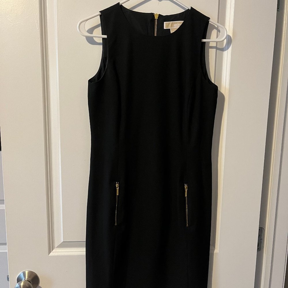 MICHAEL Michael Kors shift dress size 4 black, gold accents with liner- classy